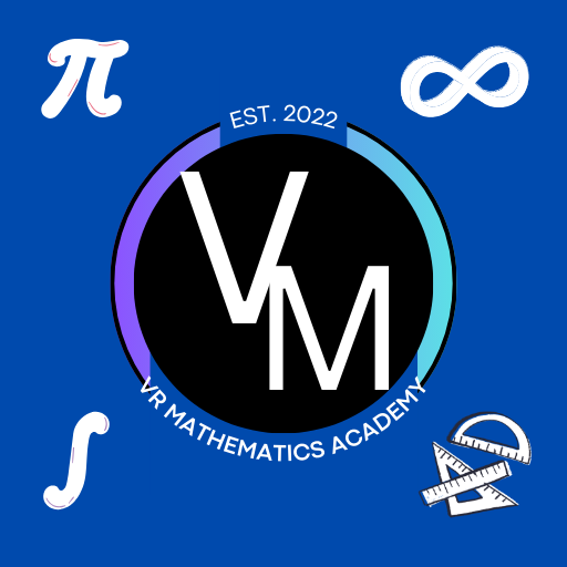 "VR Mathematics Academy Kota logo featuring mathematical symbols and the academy's name."