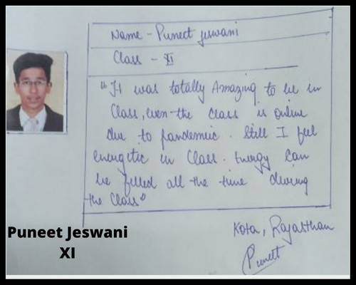 class 12 students testimonials, scoring good marks in Maths
