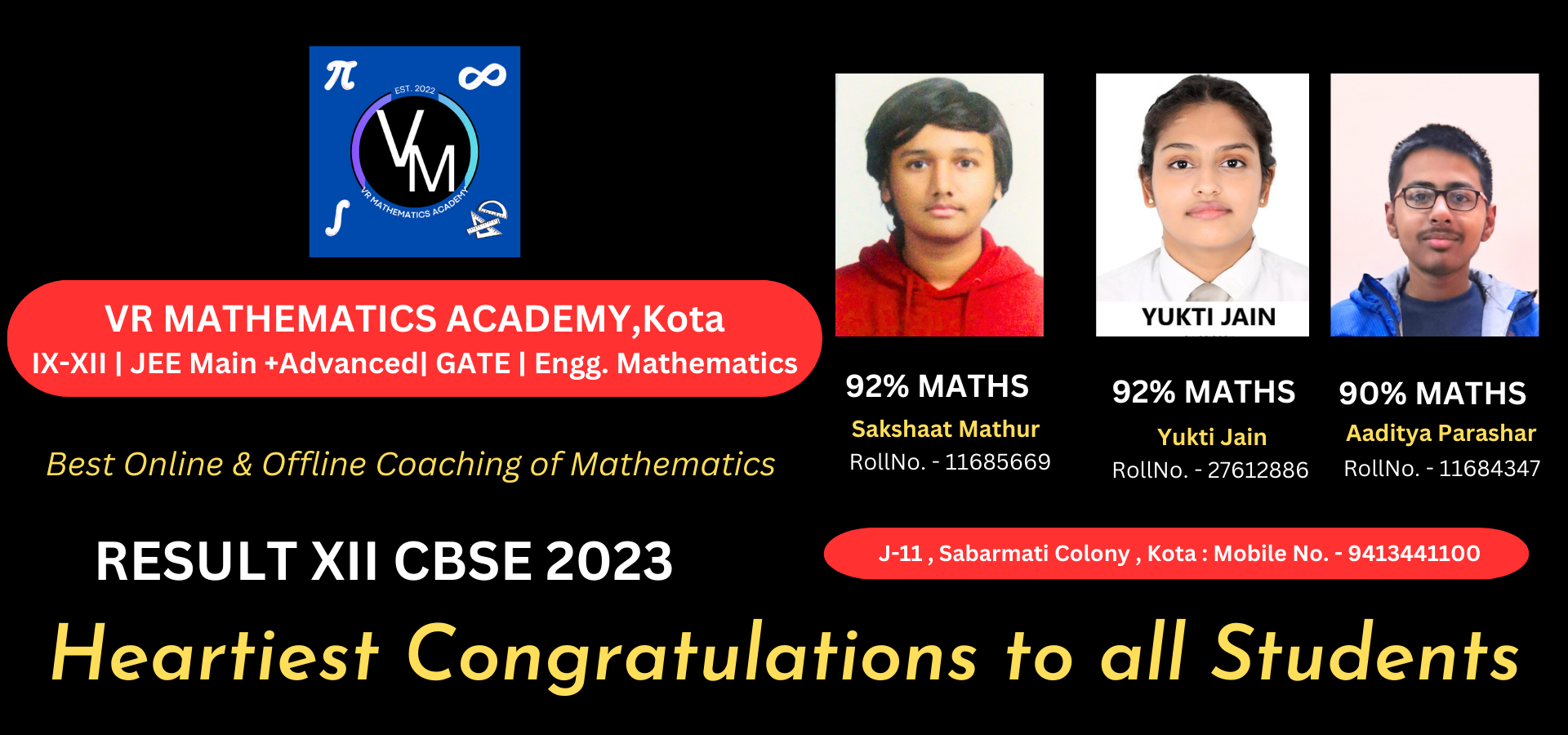 Toppers of class 12 students